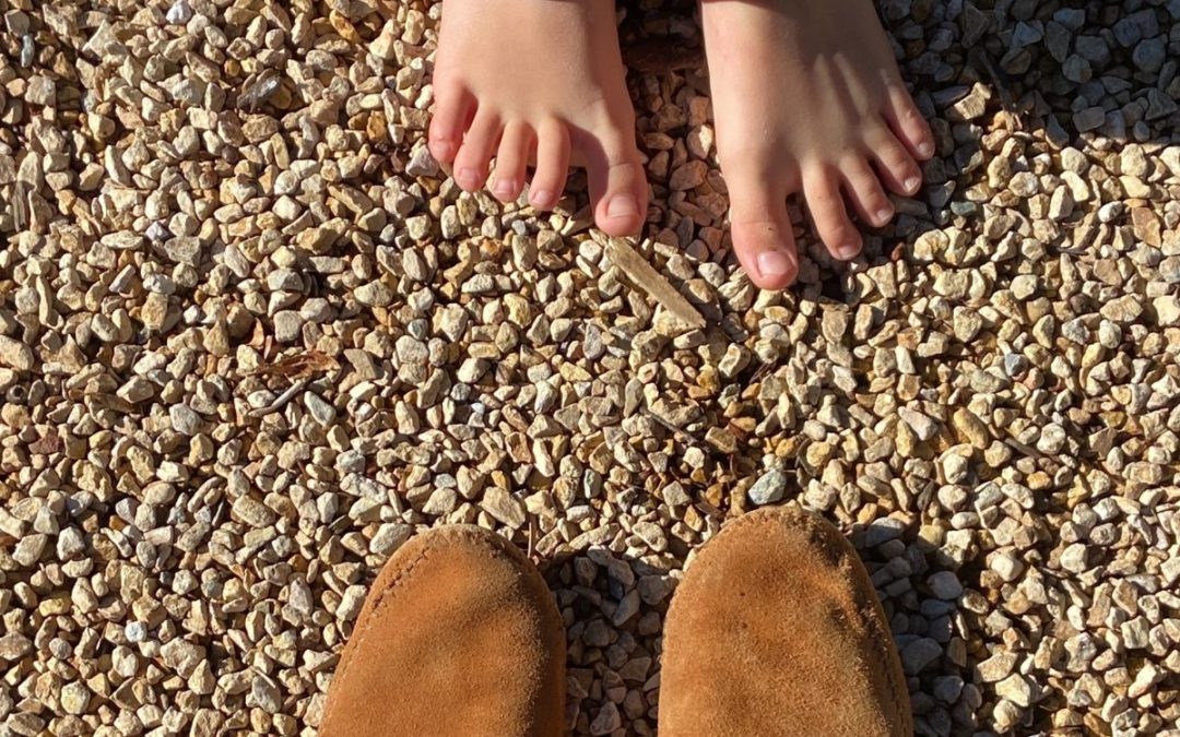 feet on gravel