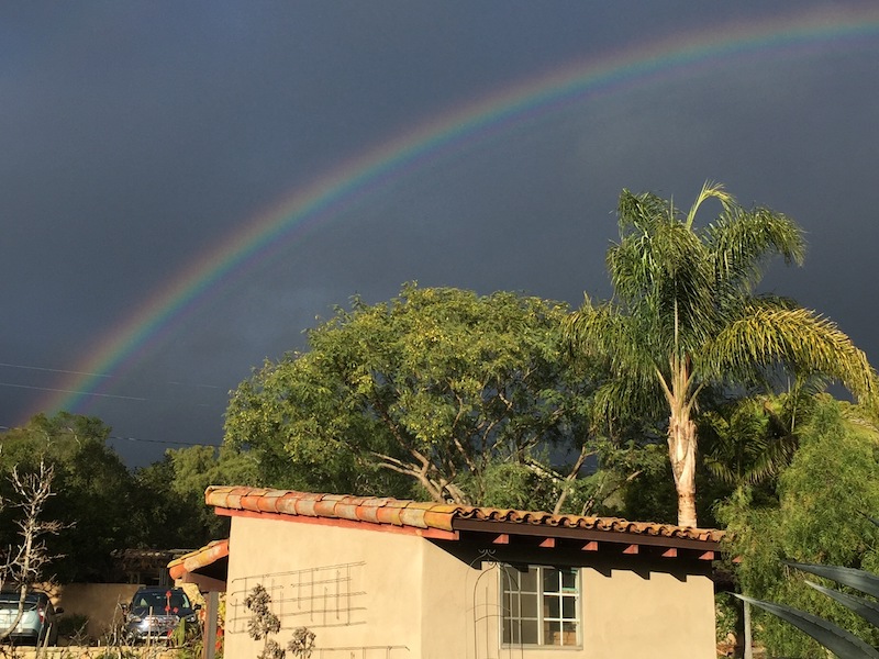 rainbow over house